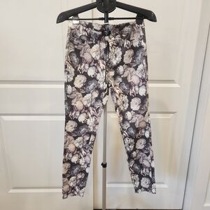 NEW Tahari Floral Print Boho Casual Skinny Pants